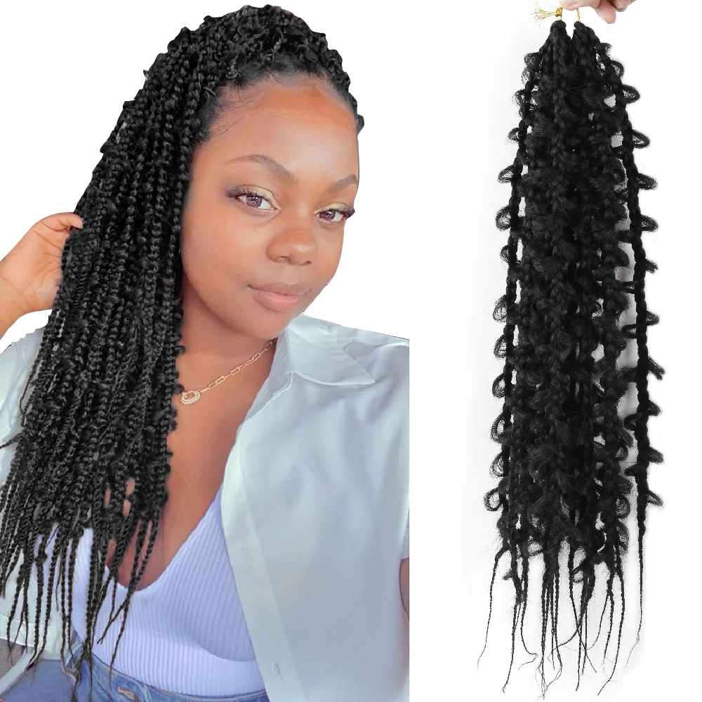 

Butterfly Box Braids Crochet Hair 24Inch Jungle Box Braids Synthetic Butterfly Locs Pre Looped Twist Hair For Black Women