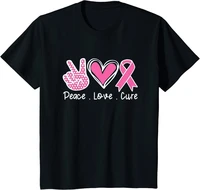 breast cancer awareness costume pink peace love cure faith t shirt short sleeve cotton polyester t shirts female camisetas