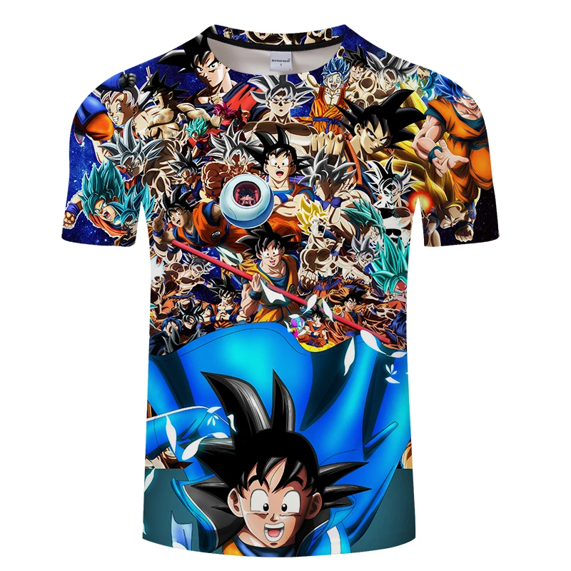 Новинка 2019 мужская и женская персональная аниме Dragon Ball Z 3D печать футболка