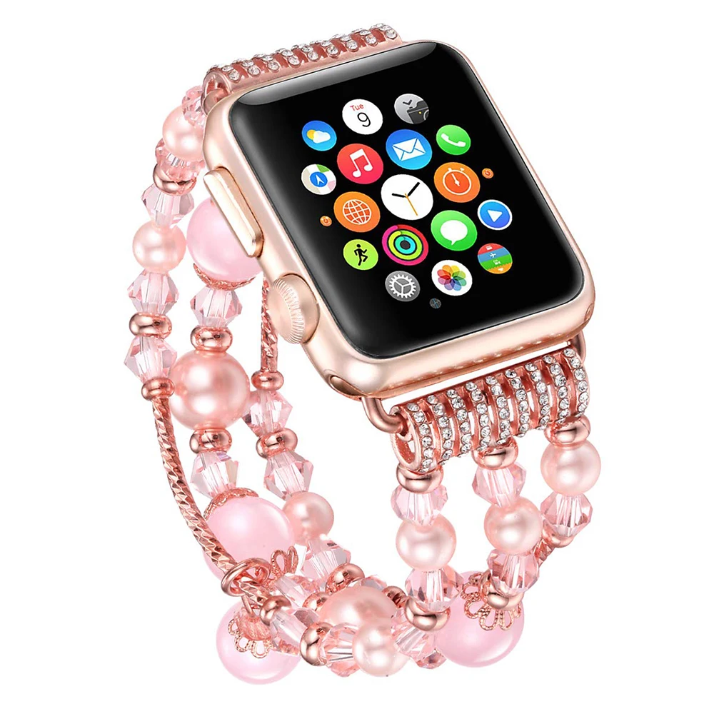 Сопутствующий браслет, ремешок для наручных часов Apple watch, версии 5/4/3/2/1 38 мм 44 наручных часов iwatch, ремешок 42 мм 40 мм ручной работы Для женщин ремешки наручных часов