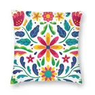 Мексиканские цветы, квадратная наволочка, украшение, Otomi вышитые подушки Cover, модная Полиэстеровая наволочка для дивана, автомобиля
