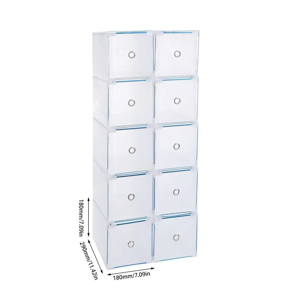 

10/12/24pcs Transparent High Heel Shoes Box Plastic Shoe Boxes Home Organizer Sneakers Organization Storage Shoe Cabinet Box