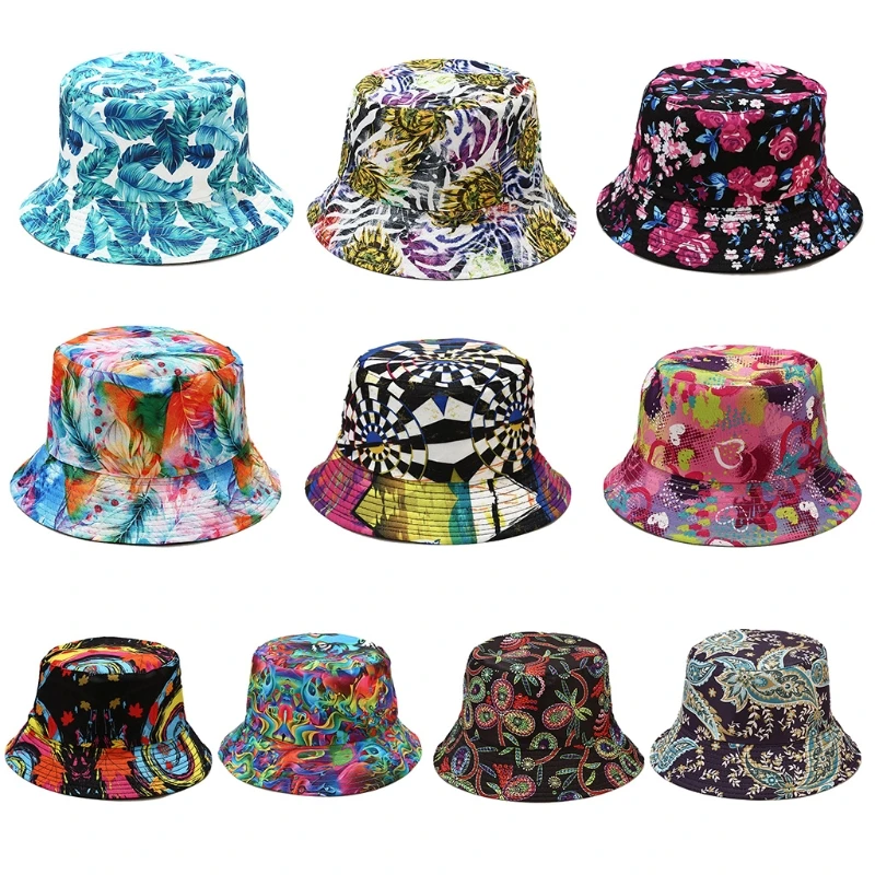 

Floral Leaves Graffiti 3D Print Bucket Hat Reversible Sunscreen Fisherman