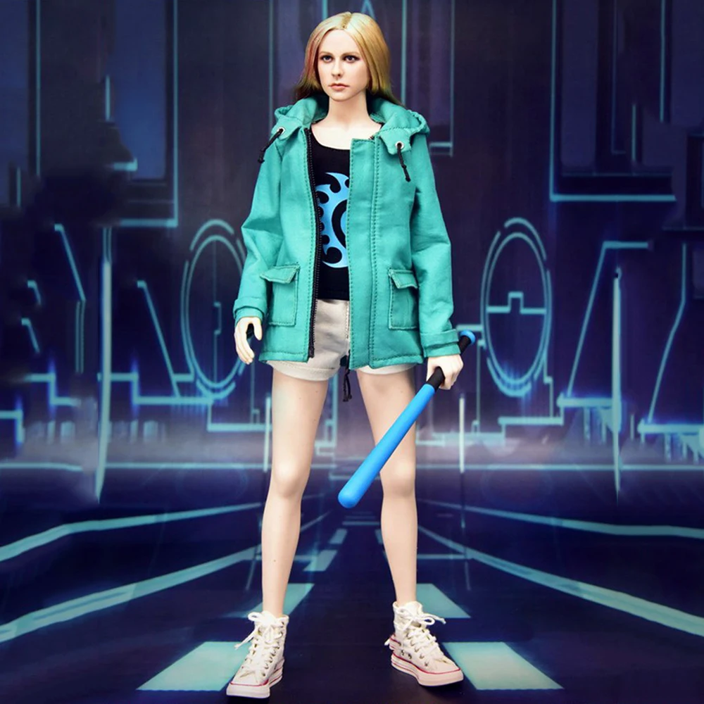 

In Stock 1/6 Scale Europe Female Star Head Sculpture Fashion Jacket Baseball Bat set Accessory Model for 12 inches Body