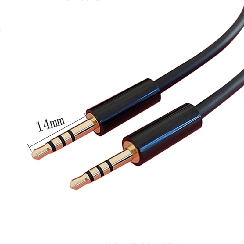 

14mm Extended Long size 2.5mm to 2.5mm 4 Pole Audio Video Cable Jack 2.5 Male Cable 1m 2m 3m