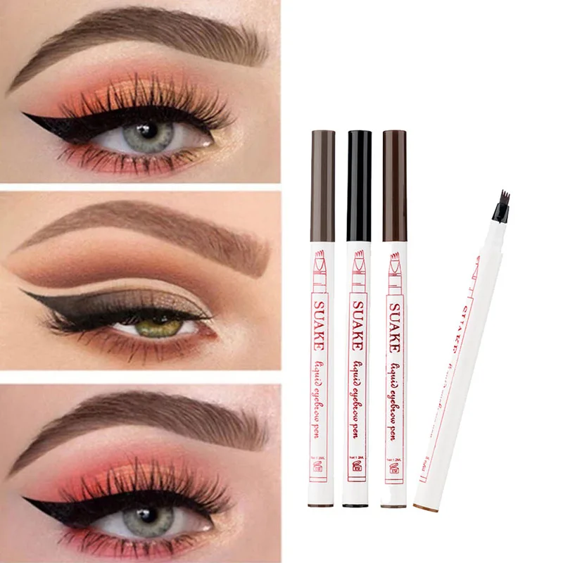 

Smudge-proof Natural Eyebrow Pen Four-claw Eye Brow Tint Makeup Long Lasting Eyebrow Pencil Brown Black Grey Eye Makeup Tools