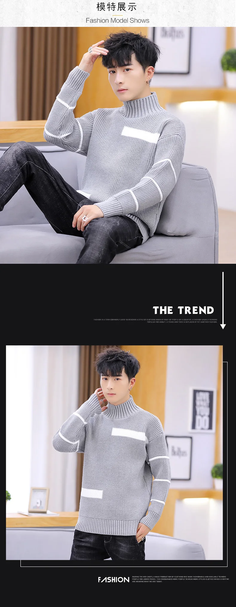 Winter High Neck Thick Warm Sweater Men Turtleneck Brand Mens Sweaters Slim Fit Pullover Men Knitwear Male clothes