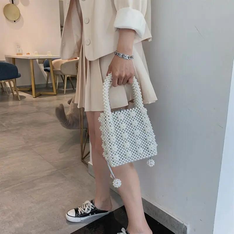 Сумка женская с жемчугом вечерний клатч модная повседневная милая сумочка тоут