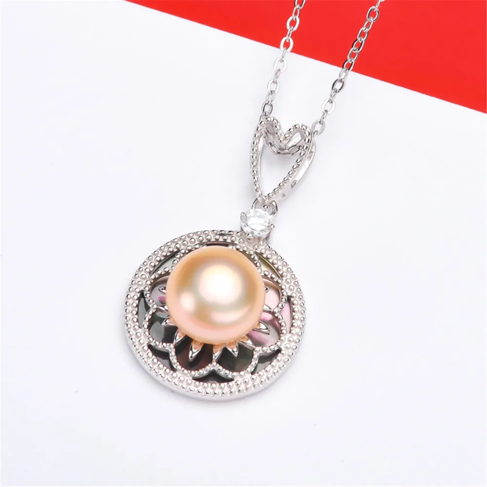 

Аксессуары из стерлингового серебра 925 пробы с жемчугом для самостоятельной сборки, Нефритовая основа подвески, пустая подставка для женщи...