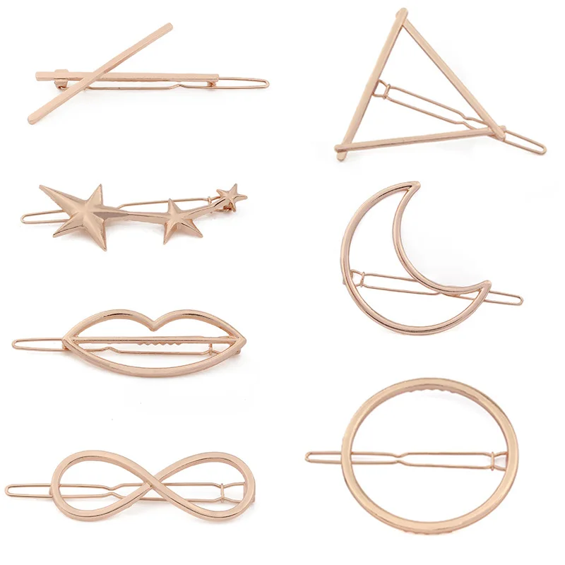 4 шт. Модные полые геометрические заколки для волос женские элегантные