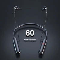 eardeco 60 hours endurance bluetooth headphones stereo bass wireless headphone neckband power led display headset tf card magnet