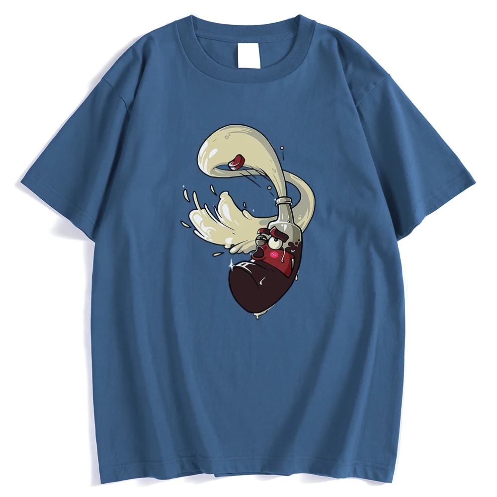 Мужская футболка с принтом в виде бутылки кока-колы модная круглым вырезом