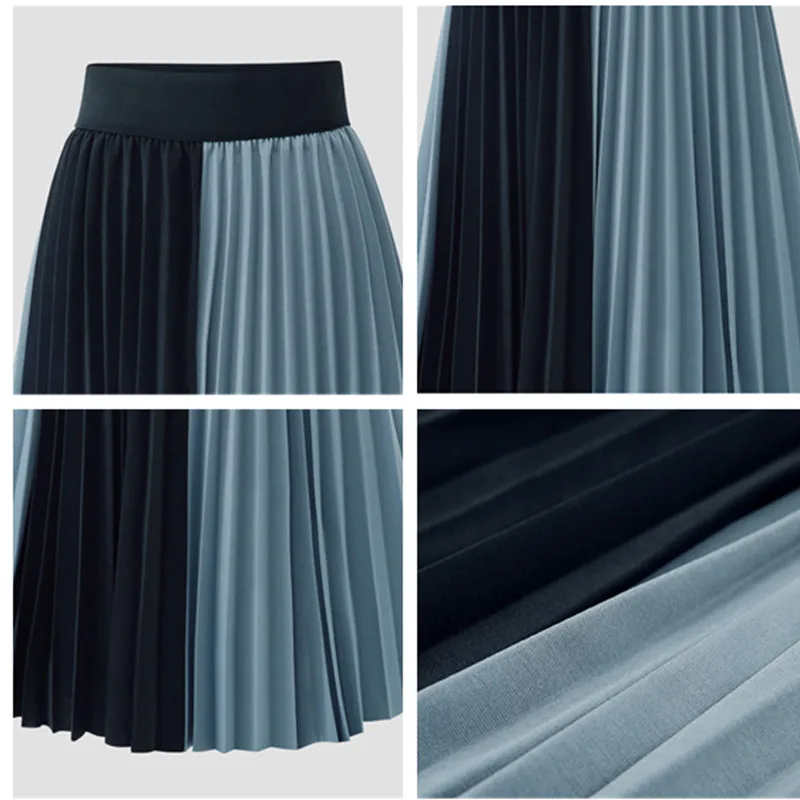 

High Waisted Pleated Skirt Midi Women Skirts Summer Female Fashion Clothing