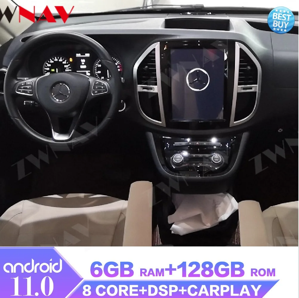 Автомагнитола 2DIN для Mercedes Benz W477 Vito 3 128-2012 Android 11 6 ГБ + 2020