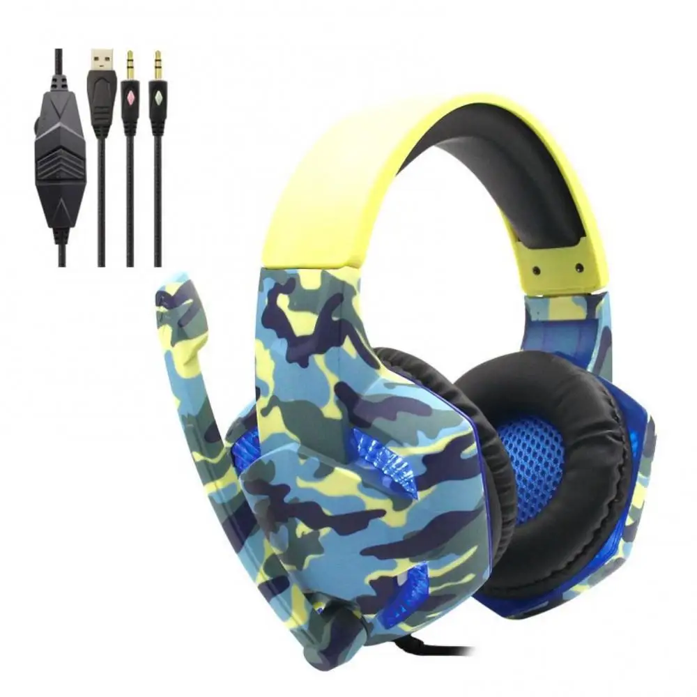 

Wired Luminous Camouflage Gaming Headphone Headset for Computer Game Console Headphone Headset for Computer Game Console