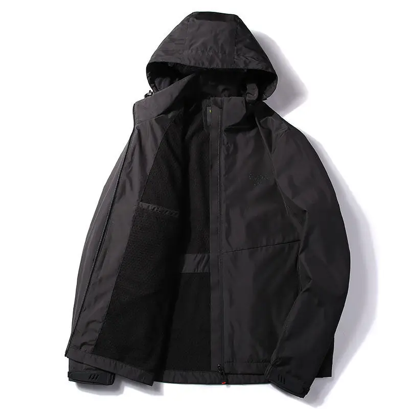 2022 Outdoor Jacket Men Hooded Coat Loose Large Size Casual Windbreaker Windproof Jacket Male Wind Breaker Fit Jacket