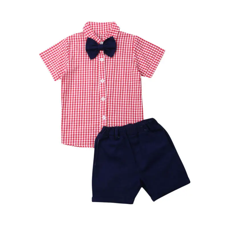 Модная детская одежда летняя для маленьких мальчиков клетчатая рубашка +