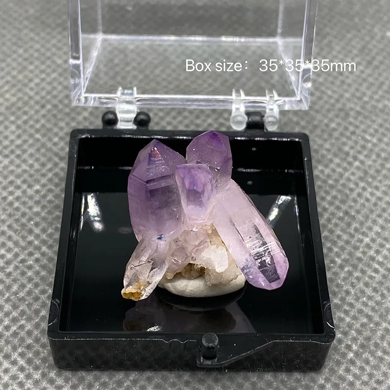 

100% Natural Rare Mexico Cruz Double head crystal amethyst mineral specimen Quartz Crystal Cluster box size 3.5 cm