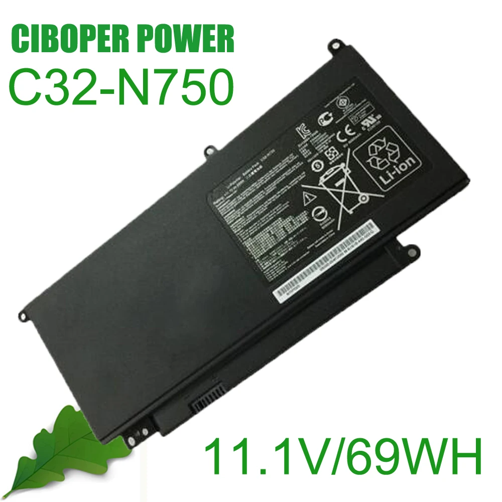 CP новый аккумулятор для ноутбука C32-N750 11 1 В 6260 мАч/69 Втч серии N750 N750J N750JK N750JV N750Y47JK-SL