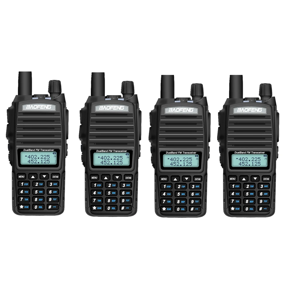 4 шт. Baofeng UV 82 рация 8 Вт двойной PTT двухстороннее радио Двухдиапазонный