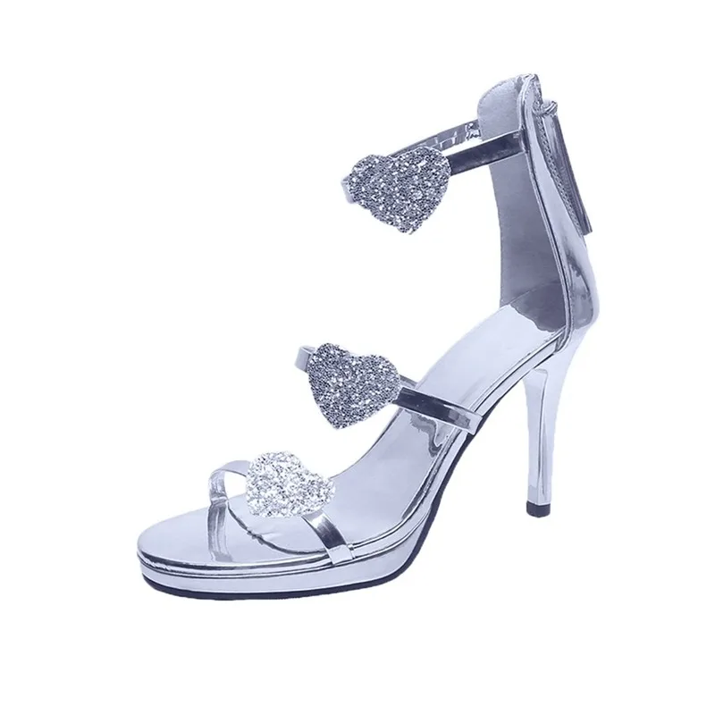 Женские сандалии на высоком каблуке босоножки в форме сердца обувь для