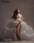 Платье без рукавов, платье с разрезом спереди беременности и родам платья для фотосессии нарядное Беременность Макси платье ребенок душ фотография беременной женщины реквизит