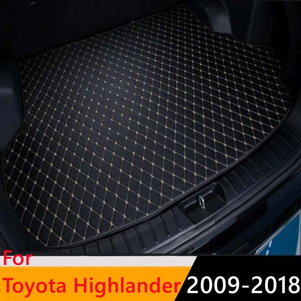 

Sinjayer Car AUTO Trunk Mat ALL Weather Tail Boot Luggage Pad Carpet Flat Side Cargo Liner For Toyota Highlander 5Seats 2009-18