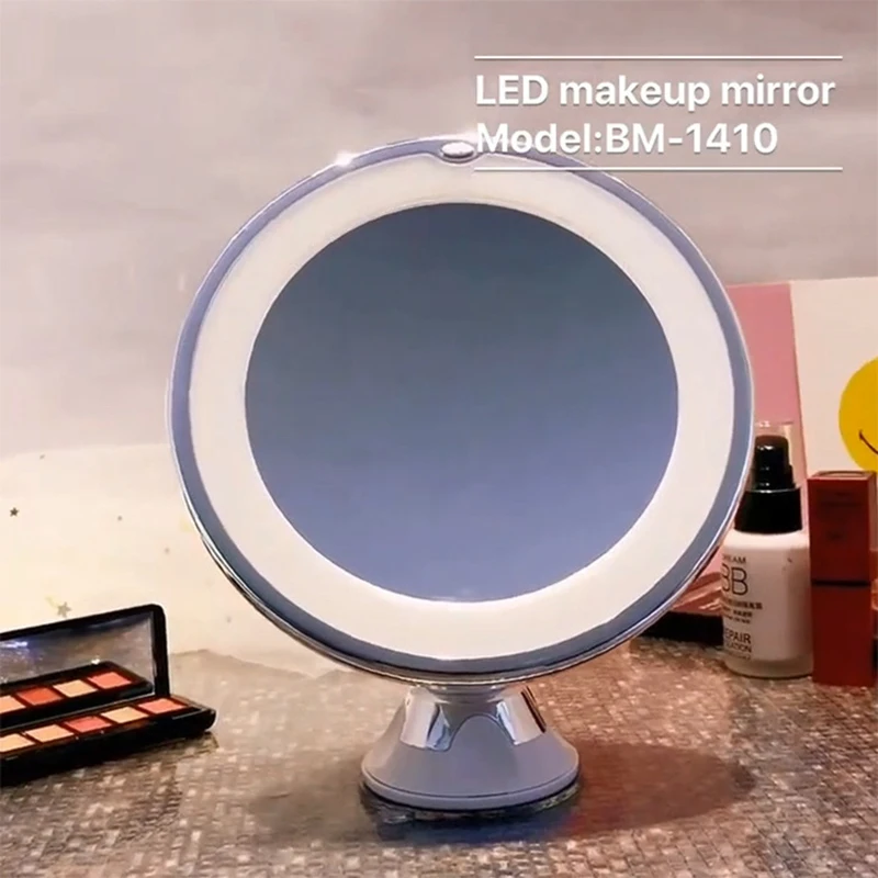 

Make Up Mirror Light Hand Mirror Vintage Ring Shape Magnifying Cosmetic Mirror Ladies Makeup Lamp Beauty Tools For Tabletop