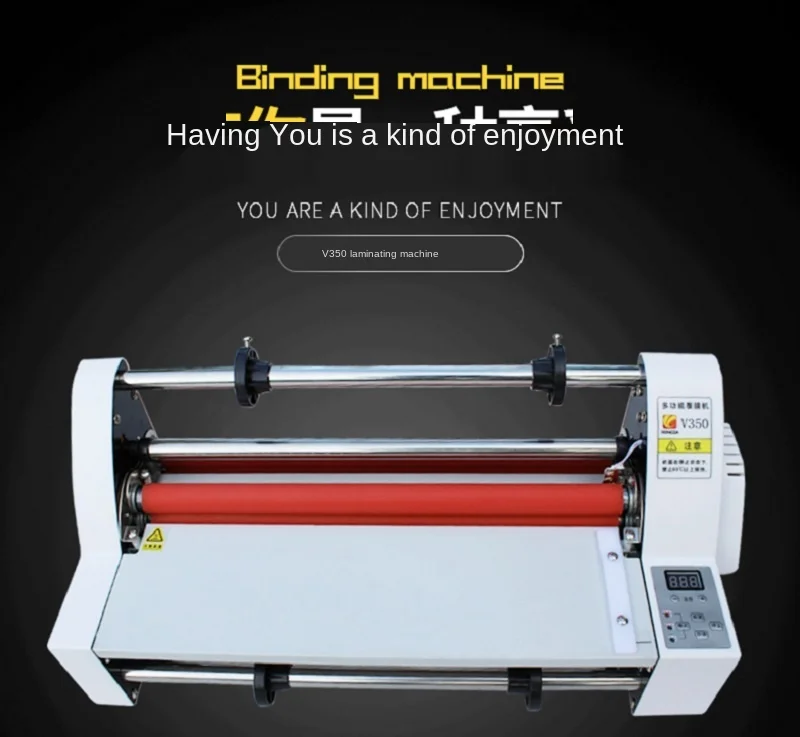 

13" V350 Laminator Four Rollers Hot Roll Laminating Machine Electronic Temperature Control Single,Heating Mode Sealing Width35cm