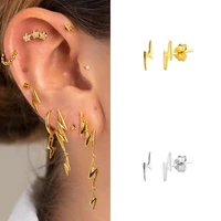 isueva gold plated lightning stud earrings for women hip hop small earrings piercing ear birthday gift party jewelry wholesale