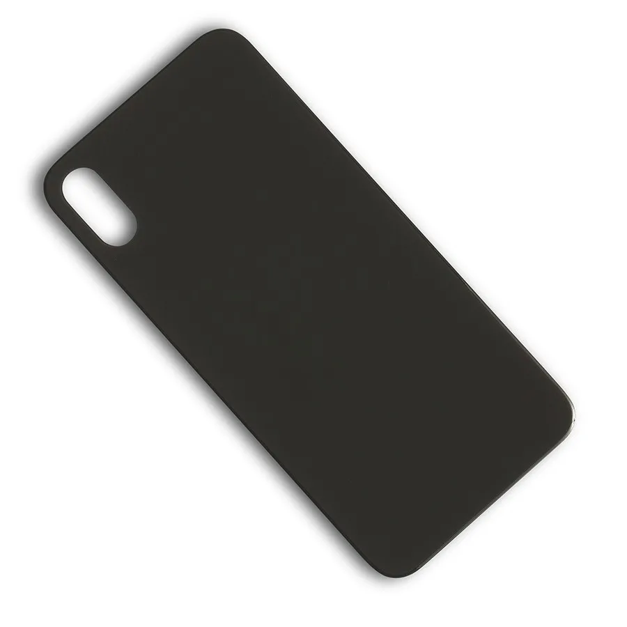 Заднее стекло с большим отверстием для камеры для iPhone X XS Xs Max задняя крышка батарейного отсека запасная стеклянная крышка ремонт, космос серый белый золотой
