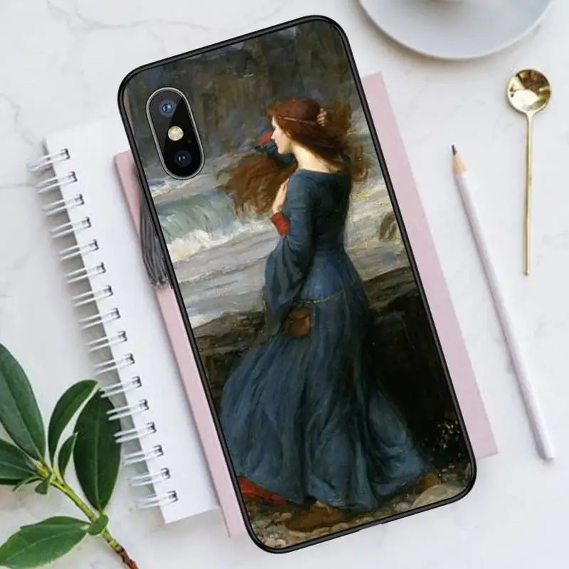 

Retro art girl Ophelia painting Phone Cases for iPhone 11 12 pro XS MAX 8 7 6 6S Plus X 5S SE 2020 XR funda coque