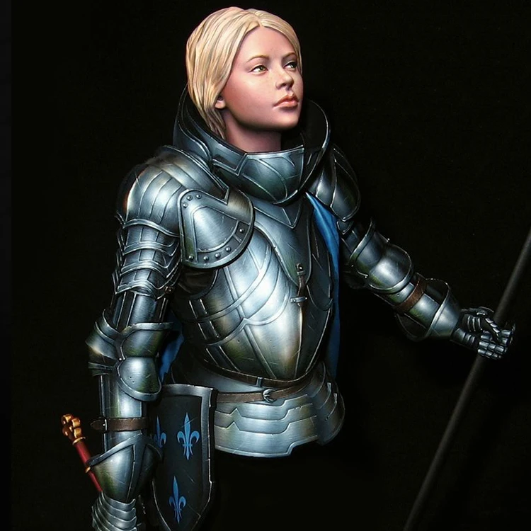 

1/10 Resin Model Bust GK Joan of Arc Female warrior in armor War theme Unassembled and unpainted kit