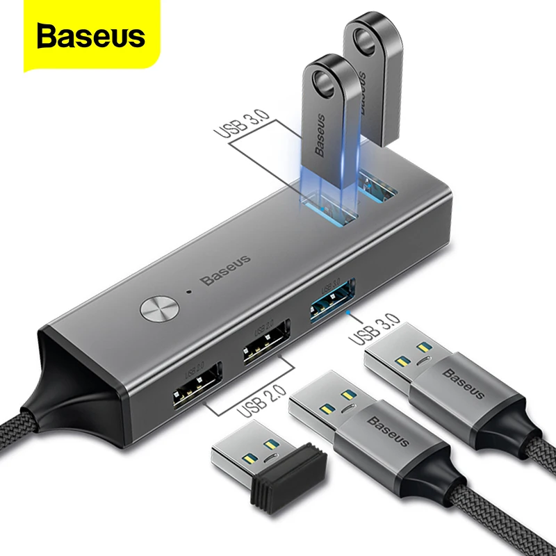 Baseus Мульти USB C концентратор к 3 0 USB3. Тип сплиттер для Macbook Pro Air несколько портов Type