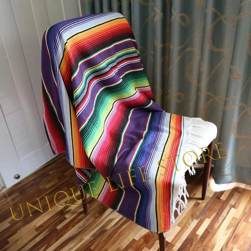 

New Ethnic Mexico Striped Beach Towel Bohemia Mexican Blanket Multifunctional Bathroom Towel/Tablecloth/Sofa Towel