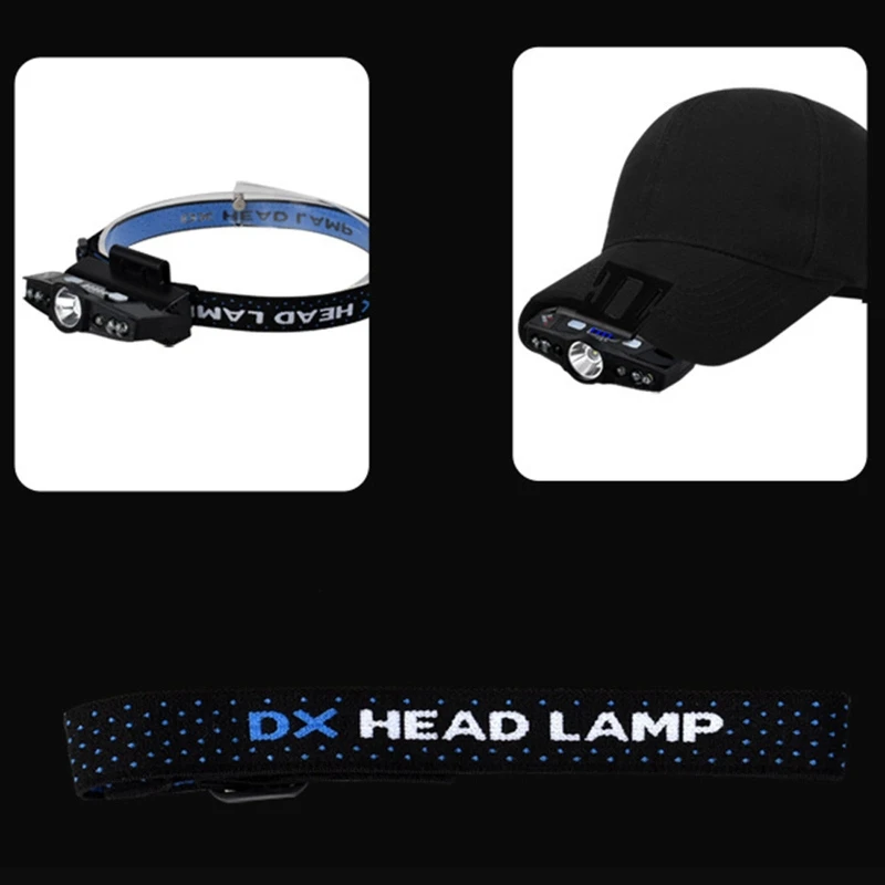 

Sports 180 Rotatable Waterproof Night Fishing Cap Clip Headlight Lighting Q1FF