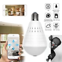 hot sale 360 degree led light 960p wireless panoramic home security wifi cctv fisheye bulb lamp ip camera two ways audio