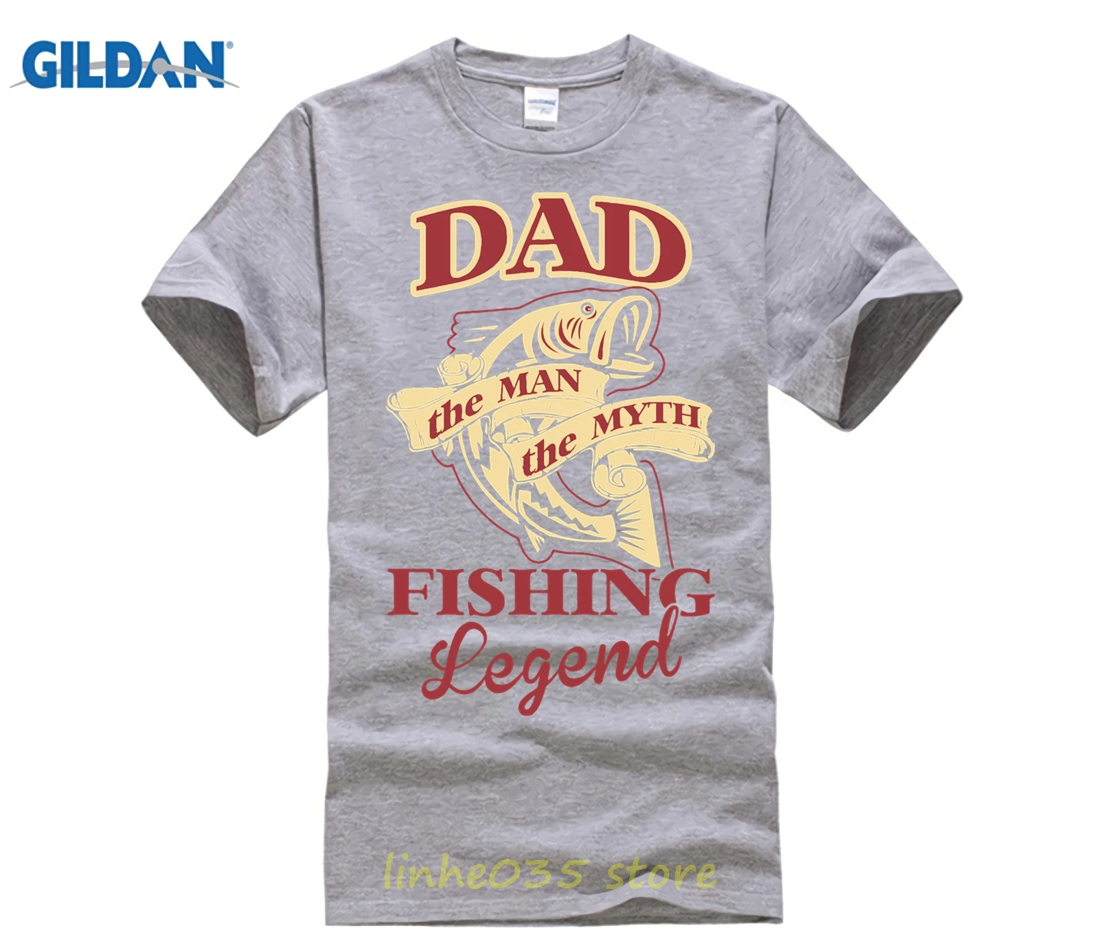 Мужская футболка Dad Fishinger Legend белая с круглым вырезом 2017 летняя одежда из 100%