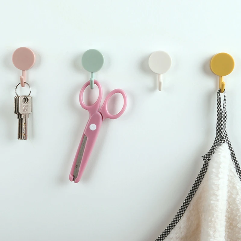 

Самоклеящийся крючок, настенный крючок для детской комнаты, гостиной, ванной комнаты, цвет Макрон, без сверления