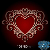 new metal cutting dies lace heart for card diy scrapbooking stencil paper craft album template dies 10380mm