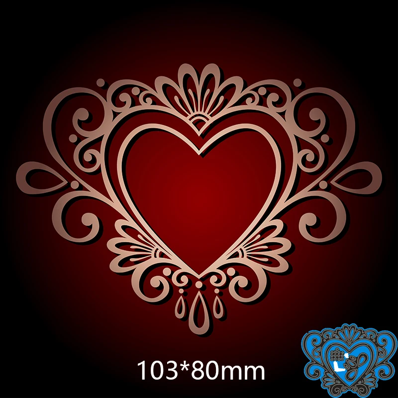 Новый набор вырубных штампов &quot с кружевным сердечком для карт DIY трафарет
