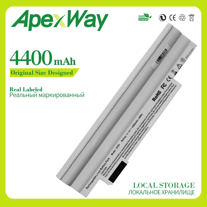 Белый аккумулятор Apexway для ноутбука Acer Aspire one D255 D257 D260 D270 522 722 AL10A31 AL10B31 AO522 AOD255 AOD257