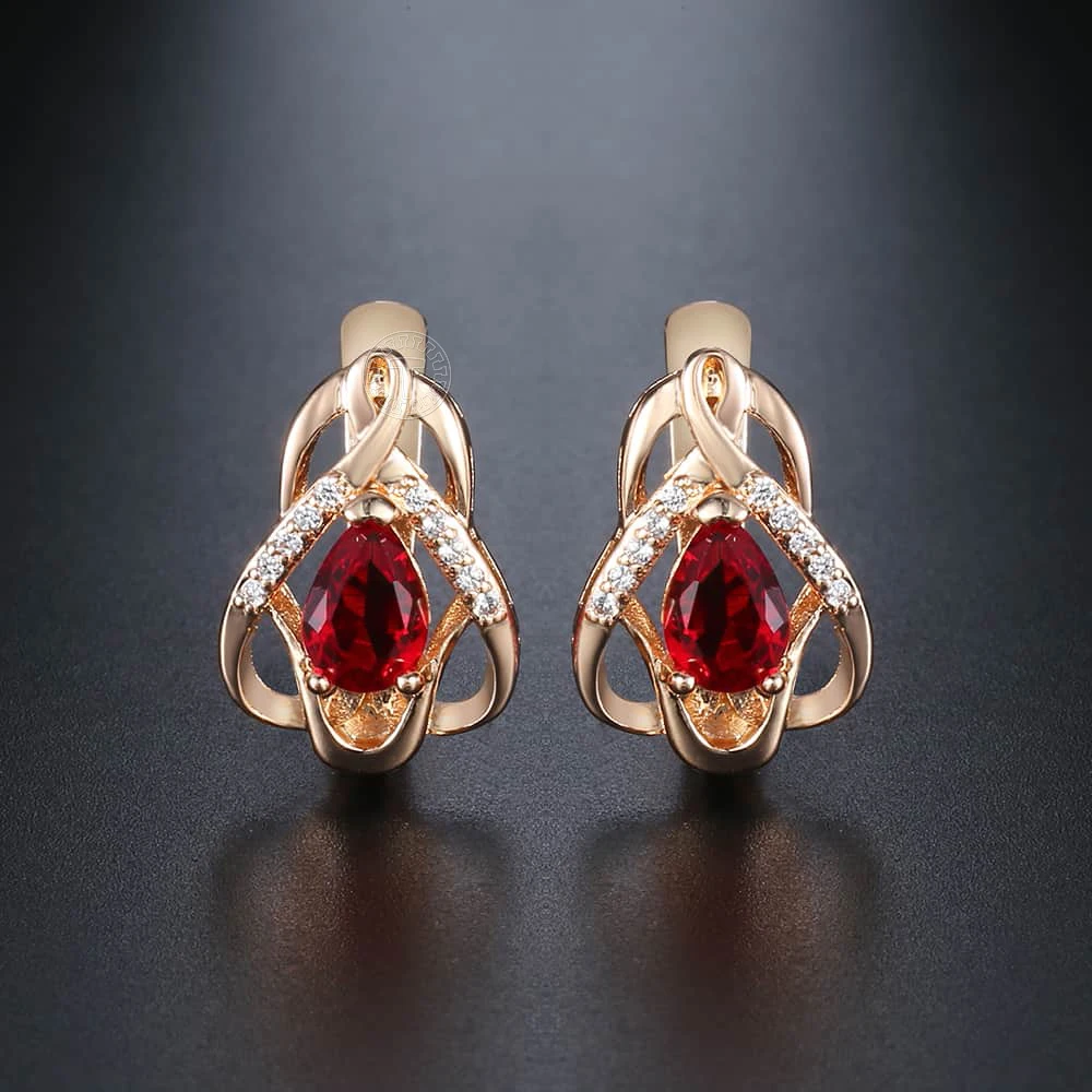 Женские серьги из розового золота 585 пробы с фианитом | Украшения и аксессуары