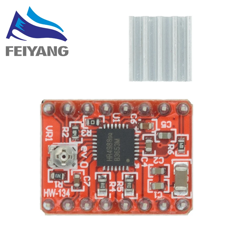100 шт. запчасти для 3D принтера Reprap A4988 DRV8825 шаговый двигатель модуль драйвера с