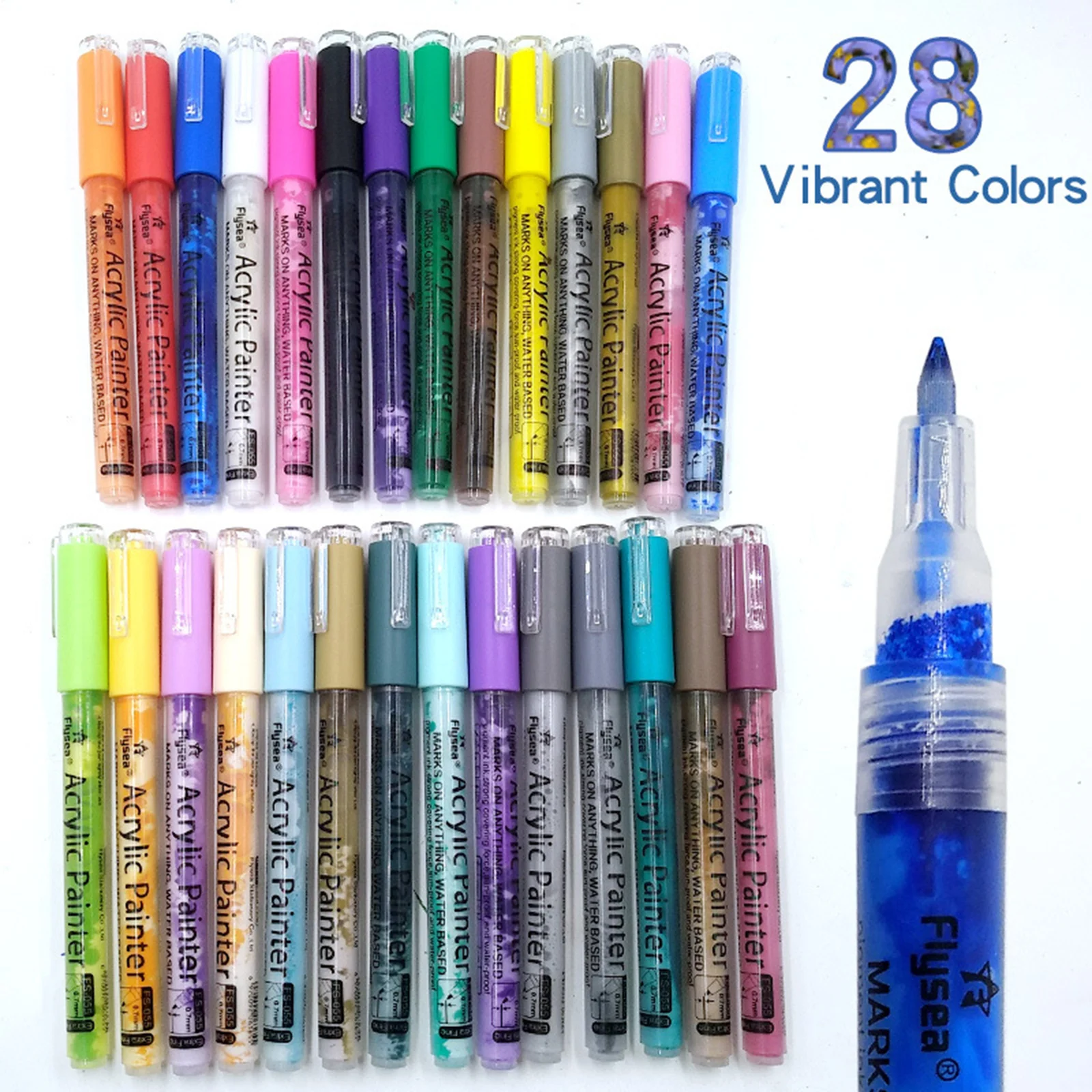 

28pcs Acrylic Paint Marker Pens Craft Rock Painting Water Based Marker Pen