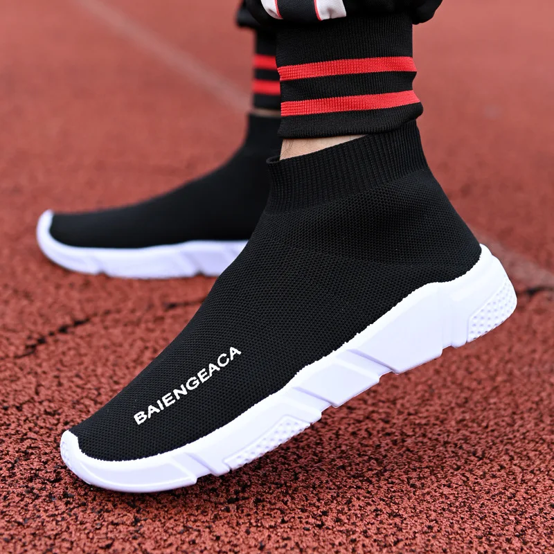 

Homme Men Shoes 2021 Fashion Neutral Black Sock Shoes Breathable Casual Mens Loafers Trendyol Couples Shoe Tenis Meia Masculino
