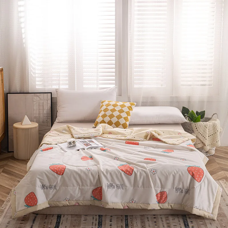 

High Quality Summer Comforter 100%Cotton Face Flower Fish Leaf Print Quilt Patchword 150*200cm Adult Kids Bedding Home Textile