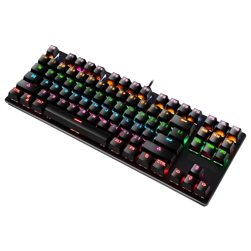 Игровая механическая клавиатура Teclado Mecanico 87 клавиш светодиодная USB-подсветка
