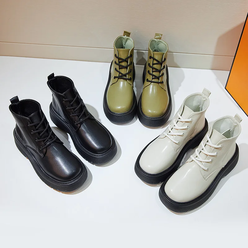Harga Sepatu Bot INS Martin Kualitas Tinggi 2021 Sepatu Jalan Kaki Datar Berenda Bawah Tebal Rajutan Bersirkulasi Wanita