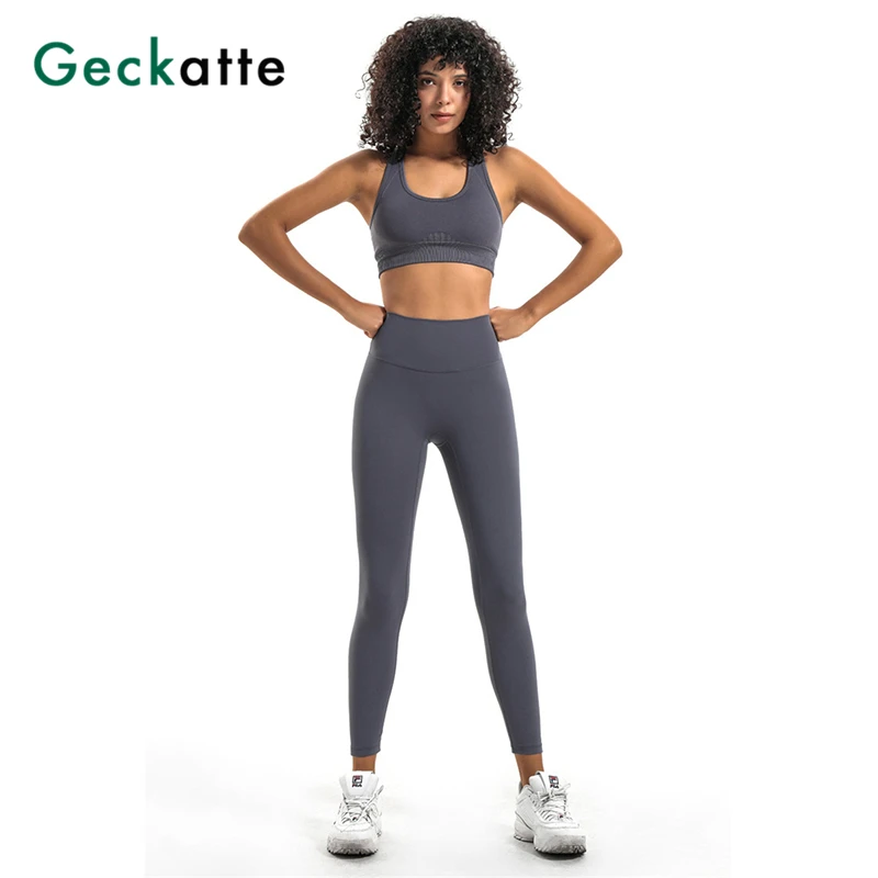 Леггинсы Geckatte для женщин йоги фитнеса спортзала с высокой талией эластичные